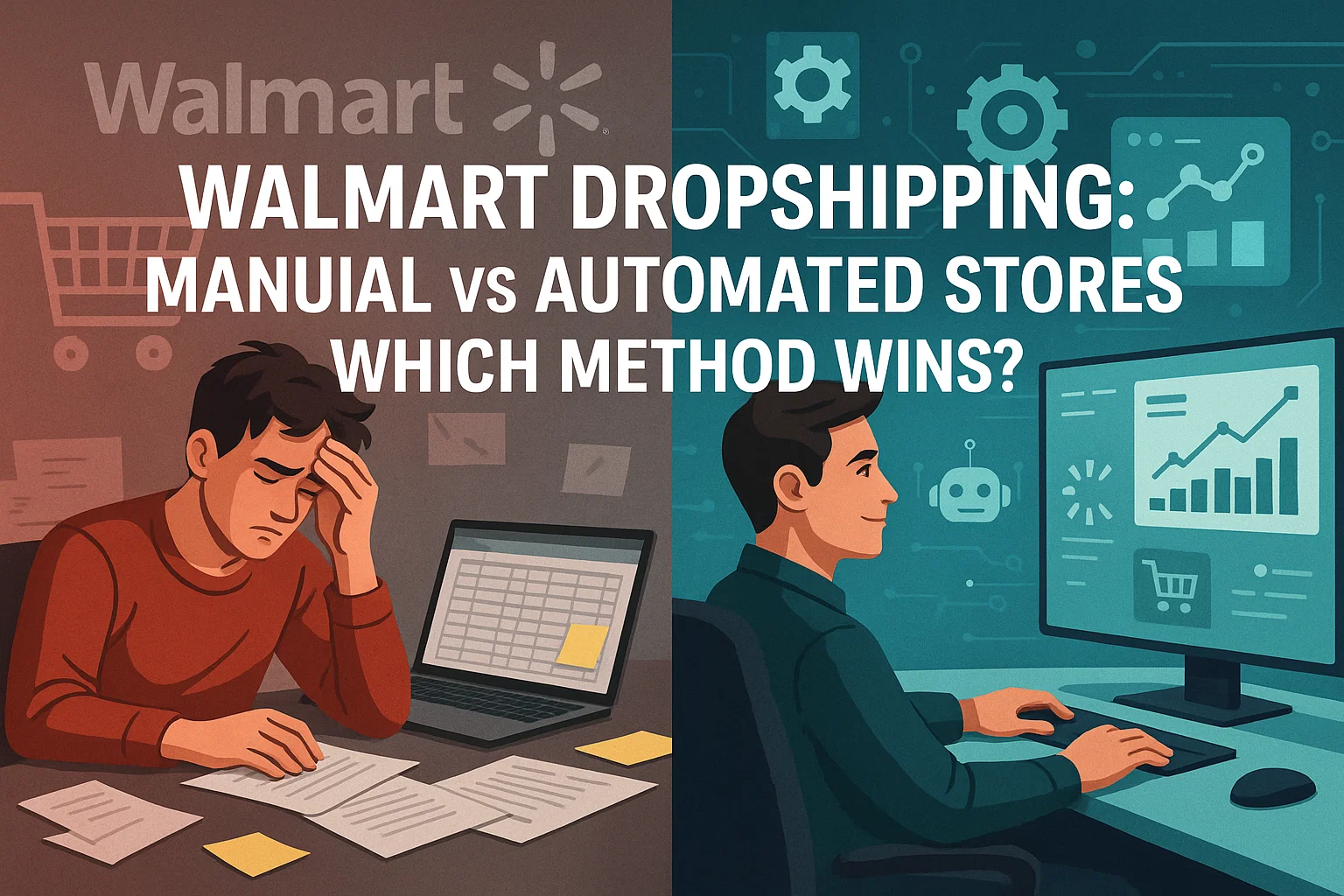 Manual vs Automated Walmart Dropshipping 2025: Profit, ROI & Scaling